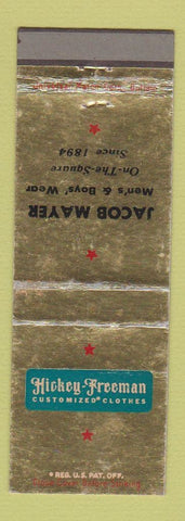 Matchbook Cover - Hickey Freeman Men's Clothes Jacon Mayer  WEAR