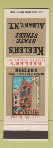 Matchbook Cover - Keeler's Restaurant Albany NY