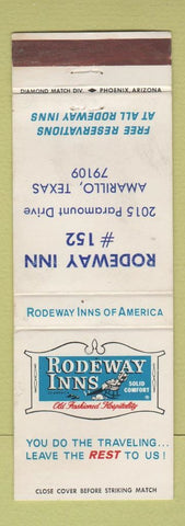 Matchbook Cover - Rodeway Inn Amarillo TX motel