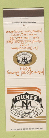 Matchbook Cover - Dunes International Motels WA OR CA NV