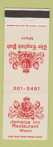 Matchbook Cover - English Pub Miami FL Jamaica Inn Restaurant