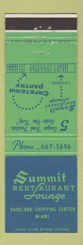 Matchbook Cover - Summit Restaurant Lounge Miami FL