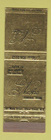 Matchbook Cover - Nicke Funeral Home Silver Creek NY