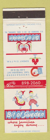 Matchbook Cover - Bit of Sweden Restaurant Aurora IL