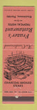 Matchbook Cover - Frazer's Restaurant Tropical Hotel Kissimmee FL