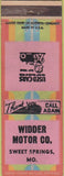 Matchbook Cover - Midder Motor Co Sweet Springs MO