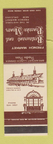 Matchbook Cover - French Market Restaurant Pancake Manor New Orleans LA