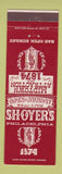 Matchbook Cover - Shoyer's Philadelphia PA restaurant