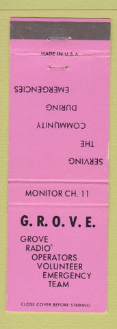 Matchbook Cover - Grove Radio Operators Volunteer Emergency Team