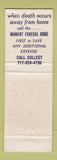 Matchbook Cover - Andrew Mamary Funeral Home Wilkes Barre PA