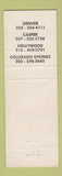 Matchbook Cover Hendrie Bolthoff Denver Colorado Springs electrical supply WEAR