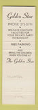 Matchbook Cover - Golden Star Boise ID restaurant