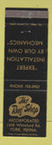 Matchbook Cover - The Rug Shop York PA