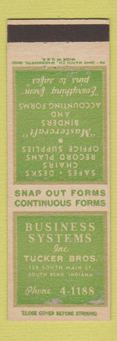 Matchbook Cover - Business Systems Tucker Bros South Bend IN WEAR