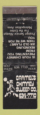 Matchbook Cover - Carmel's Chimney Sweep Australia WORN