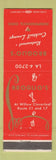 Matchbook Cover - Broglio's Restaurant Independence OH