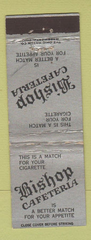 Matchbook Cover - Bishop Cafeteria Waterloo Sioux City Des Moines IA WORN