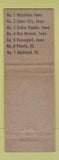 Matchbook Cover - Bishop Cafeteria Waterloo Sioux City Des Moines IA WORN
