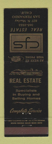 Matchbook Cover - CFS Real Estate San Fernando CA