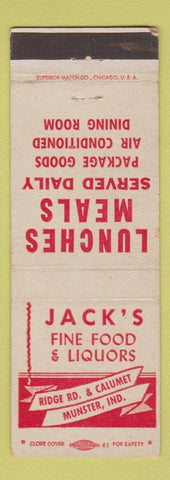 Matchbook Cover - Jack's Restaurant Munster IN