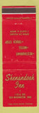 Matchbook Cover - Shenandoah Inn Old Washington OH restaurant motel WEAR