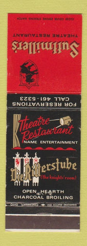 Matchbook Cover - Suttmiller's Theatre Restaurant Dayton OH