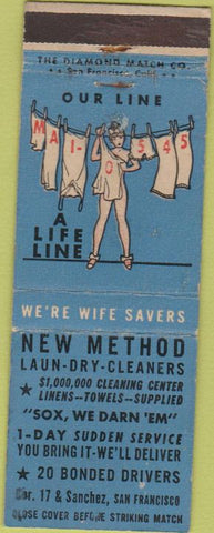 Matchbook Cover - New Method Dry Cleaning San Francisco CA Girlie