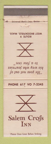 Matchbook Cover - Salem Cross Inn West Brookfield MA