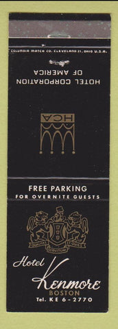 Matchbook Cover - Hotel Kenmore Boston MA