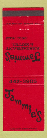 Matchbook Cover - Jammie's Restaurant Motel Cisco TX