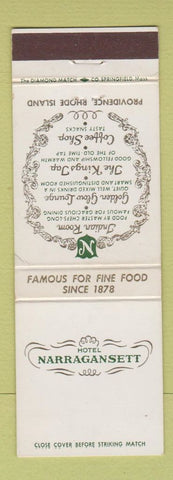 Matchbook Cover - Hotel Narragansett Providence RI WEAR