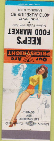 Matchbook Cover - Keep's Food Market Lansing MI pinup