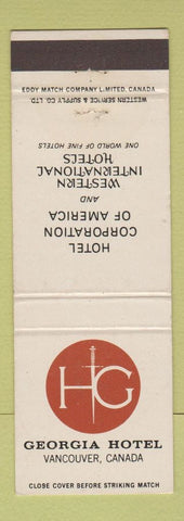 Matchbook Cover - Georgia Hotel Vancouver BC
