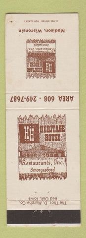 Matchbook Cover - Heritage House Madison WI WEAR