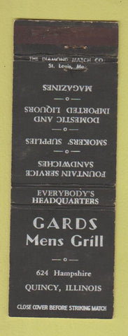 Matchbook Cover - Cards Mens Grill Quincy IL WEAR