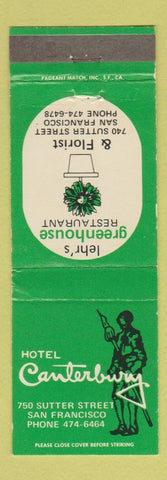Matchbook Cover - Hotel Canterbury San Francisco CA