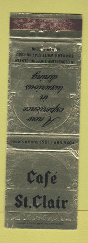 Matchbook Cover - Cafe St Clair Memphis TN