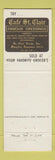 Matchbook Cover - Cafe St Clair Memphis TN