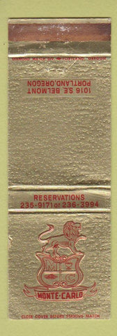 Matchbook Cover - Monte Carlo Portland OR WEAR