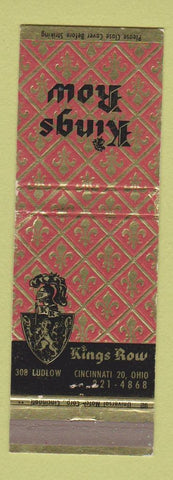 Matchbook Cover - Kings Row Cincinnati OH
