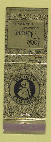 Matchbook Cover - Jack Hayes Men's Clothes Society Brand Champaign IL