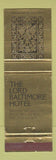 Matchbook Cover - Lord Baltimore Hotel MD WEAR