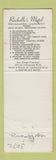 Matchbook Cover - Rochelle's Restaurant Long Beach CA