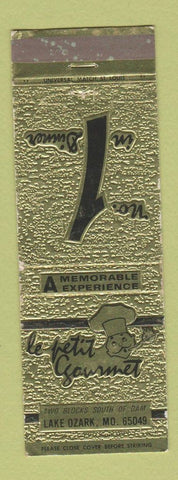 Matchbook Cover - Le Petit Gourmet Restaurant Lake Ozark MO
