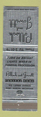 Matchbook Cover - Pollock and Jowett Funeral Home Port Huron MI