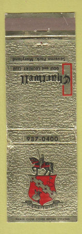 Matchbook Cover - Chartwell Golf and Country Club Severna Park MD WEAR