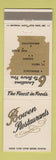 Matchbook Cover - Bowen Restaurants Fort Smith Conway Springdale Pine Bluff AR