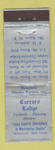Matchbook Cover - Carraro Lodge Mount Kisco NY WEAR