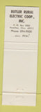 Matchbook Cover - Butler Rural Electric COOP Hamilton OH BLUE