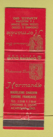 Matchbook Cover - Normandie Acapulco Mexico WEAR